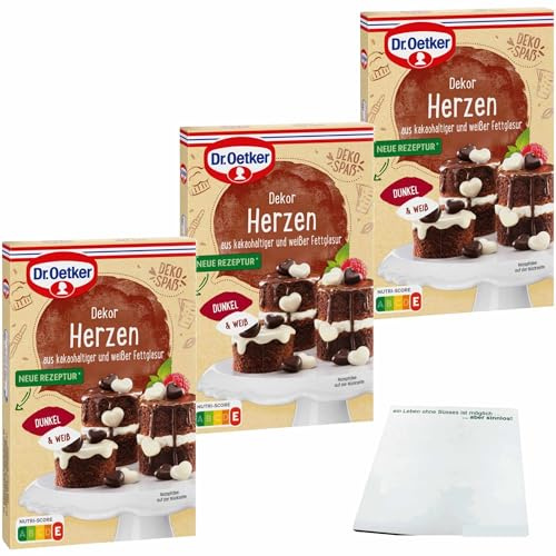 usy Bundle für Dr. Oetker Schoko Dekor Herzen 3er Pack (3x47g Packung) + usy Block