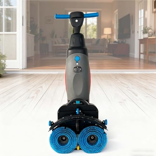 zhenmaster Fregadora Eléctrica de Pisos 3 en 1, Pulidora y Secadora Manual de 17 Pulgadas, Alta Eficiencia 13000 Pies²/H, Ideal para Suelos de Baldosa, Cemento y Madera Sellada(Gray)