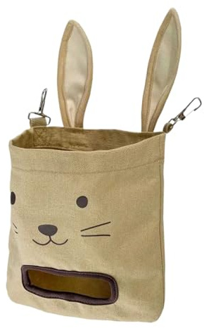 Lnhgh Bunny Heu Tasche | Hängbare Kleintier Heuraufe,Futterbeutel Halter Spender für Chinchillas Hamster Kleintiere Kaninchen Käfigzubehör