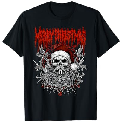 Merry Christmas Heavy Metal Weihnachten Weihnachtsmann T-Shirt