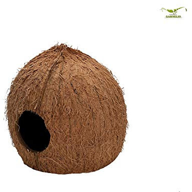 Natureholic Kokos höhle - 3/4 - für Terrarium & Aquarium - Ideal für Frösche