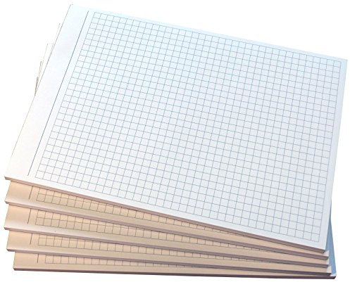 4x Notizblock kariert - 5mm Kästchen - Notizen - 50 Blatt, DIN A6, 50 Blatt, Qualitäts-Offset-Papier 80g/m² -Grau (22212)