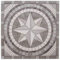 Antikmarmor Rosone 60x60 Windrose Mosaik Fliesen Naturstein Grau / Creme 069