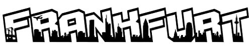 Samunshi® Wandtattoo Frankfurt Schriftzug Skyline schwarz