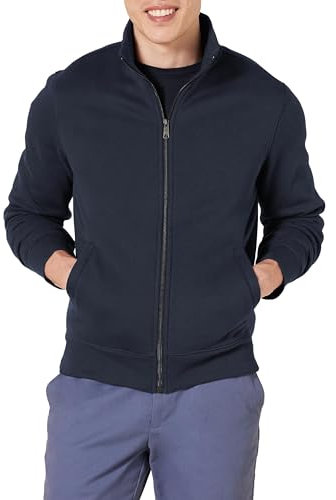 Amazon Essentials Felpa con Collo a Lupetto con Cerniera Integrale Uomo, Blu Marino, S