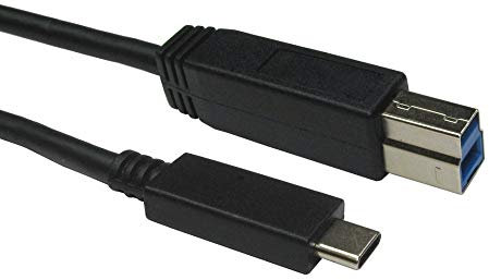 rhinocables - USB 3.1 Type C to USB 3.0 Type B Converter Cable | Fast Data Transfer for Printer, Scanner, Hard Drive | Gold-Plated Contacts | 3 Amp Power | USB C Lead, Gold, 3m