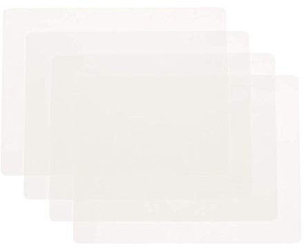HomeDo Waterproof Silicone Placemats, Non-stick Baking Mat, Non-slip Dining Table Mat for Kids/Baby/Children, Heat Resistant Insulation Countertop Protector Pads (Clear, 40x30cm-4Pack)