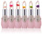 6 piezas cambio transparente color bálsamo labial hidratante rosa cristal jelly flor maquillaje temperatura lápiz labial bálsamo labial duradero magia cambio de color temperatura maquillaje labial