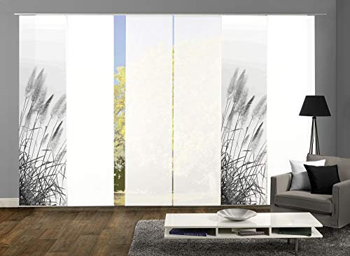 wohnfuehlidee 6er-Set Schiebegardinen Cathleen Blickdicht, Höhe 245 cm, grau