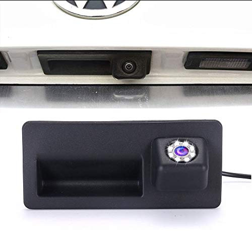 Wasserdicht Nachtsicht Auto Kofferraum Griff Rückfahrkamera mit 8 LEDs Rückansicht Rückfahrkamera Ersatz für Audi A3 A4 A4L S4 A5 S5 Q3 Q5 A6 A7 A6L A8L S6 S7 RS5 (LS01578=110mmx50mm)