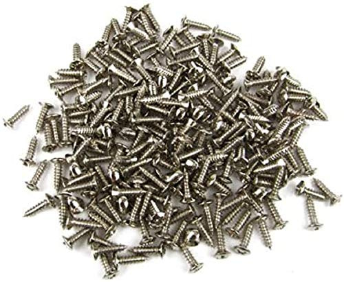 3mm Electric Guitar Bass Pickguard Screws Scratch Plate Mounting Screws for Fender Strat Tele Stratocaster Telecaster Les Paul SG, Chrome (Pack of 100)
