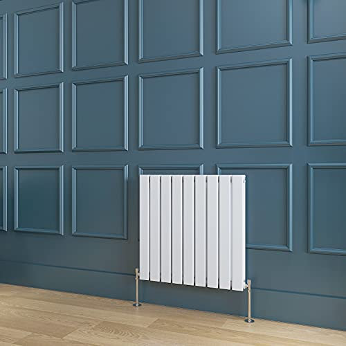 Horizontal White Radiator Double Flat Panel Designer Radiator Central Heating 600x612mm Interior Design