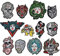12 PCS Angry Head Clothes Patches Set Tattoo Snake Skull Embroidered Clothes Patch Applique Badge Iron On Sew On Emblem Custom DIY Jeans Jacket Kid's Clothing Bag