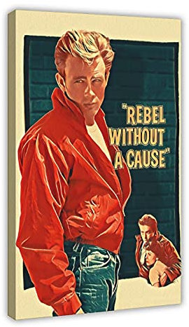 Poster, Motiv: Rebel Without A Cause (Rebel Without A Cause), Vintage-Kunst, Leinwand, Wanddekoration, Gemälde für Wohnzimmer, Heimdekoration, Rahmen, 40 x 60 cm