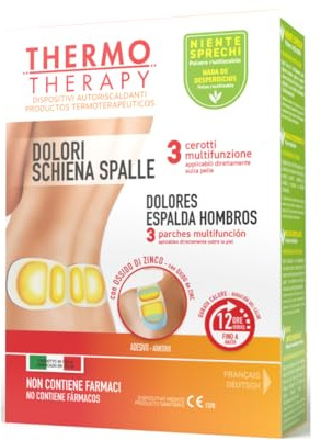 Thermo Therapy Cerotti Multifunzione Dolore Schiena e Spalle, Non Contengono Farmaci, Applicabili Direttamente sulla Pelle, Confezione con 3 Cerotti Multifunzione Autoriscaldanti