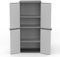 Mongardi Armoire de 4 étages en résine de PVC et PP, 2 Portes, 3 étagères, Facile à Monter, système modulaire, résistant, adapté aux environnements intérieurs et extérieurs, 68 L x 40 x 165 cm, Noir