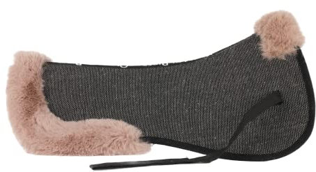 Outback Rider Kunstfell Sattelkissen Sattelunterlage Sattelpad, anatomische Form, synthetischem Fell, hohe Stoßabsorbation, Rückenschoner, Medium, Altrosa