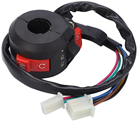 Fydun ATV-Steuerschalterbaugruppe, 7 Drähte 22 Mm Linke Seite Lenker Start Lichtschalter Chokehebel Motorrad-Lenkerschalter Passend für Pit PRO Trail Dirt Quad ATV