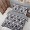Vency Copripiumino Singolo 140x200 2-Pezzi Grigio - OEKO-TEX 80% Cotone & 20% Poliestere, 1x Copripiumino con Cerniera + 1x federa con chiusura a busta 65x65 cm, Modello Stripe