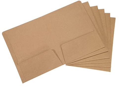 PATIKIL 6Pack Dokumentenmappe Papier Ordner A5 Kraftpapier Ordner mit Tasche Brief Datei Sammlung Speicher für Büro Braun