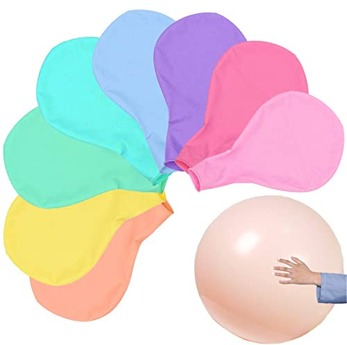 Riesen Luftballons Pastell 90cm, 8 stück Grosse Runde regenbogenfarben Ballons, XXL Macaron Bunte Latex Grosse Luftballons für Geburtstag,Hochzeitsfest,Festival,Event,Karnevals-Dekorationen