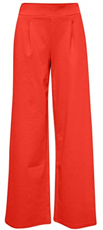ICHI IHKATE SUS Long Wide PA2 Damen Hose Stoffhose mit Stretch hoher Elastikbund weiter Schnitt