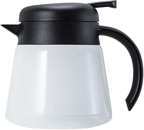 Calentador de frascos, Frascos de vacío Olla de Aislamiento térmico de Acero Inoxidable Estilo Europeo Botellas de Termo de 800 ml Café de Oficina Jarra de Agua Caliente Blanco (Color : White)