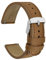 WOCCI 20mm Retro Leder Uhrenarmband für Herren und Damen, Ersatzarmband mit Silberne Schnalle (Hellbraun)