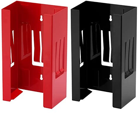CASOMAN 2PCS Magnetic Glove Dispenser, Black & Red, 8LBS Capacity, Wall Mount, Box Holder