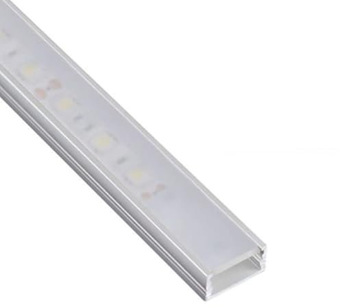 ledomec LED ALU Profil Slim LED Leiste (14x7mm) in Silber mit Abdeckung (2m Silber - Abdeckung Matt)