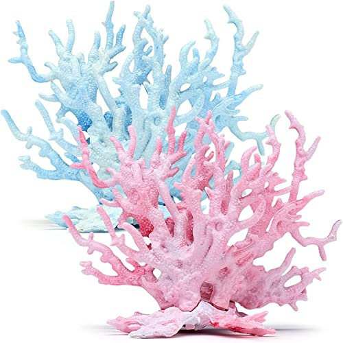 inheming 2 Stück Aquarium Deko Künstliche Korallen Haze, Coral Decoration Fish Tank Decor,Künstliche Coralen Korallen Ornament, Korallenpflanzen,Aquarium Zubehör für Landschaft Unterwasser Dekor