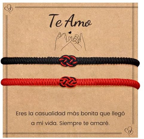 MANVEN Pulseras Para Parejas Regalos Pareja Pulsera Hilo Rojo del Destino Regalos Aniversario San Valentín Navidad Cumpleaños Protección de Suerte Para Novio Novia Mujer Hombre Marido Esposa