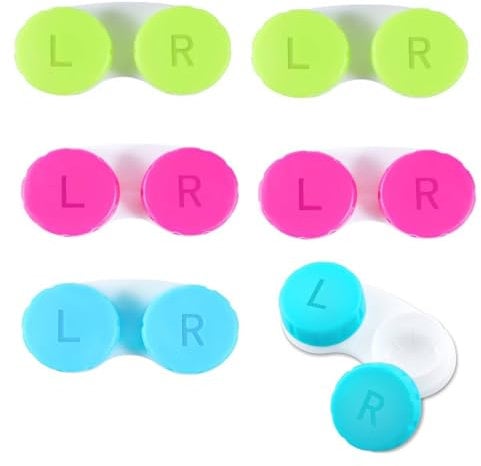 OMBRISA Contact Lens Cases, Contact Lens Holder 6pcs, Portable Leak-Proof Contact Lens Container, Colorful Contact Lens Accessories for Daily Travel and Work (6pcs)
