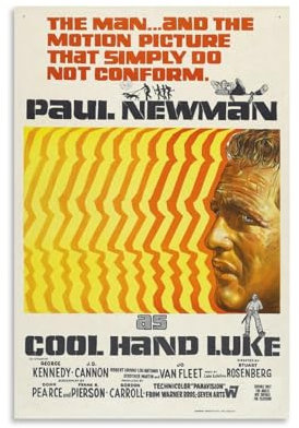 LIANGSHUANG 1960er Jahre Gefängnisfilme Coole Hand Luke Poster Poster Wandkunst Malerei Leinwand Drucke Dekor Poster Kunstwerke 40 x 60 cm