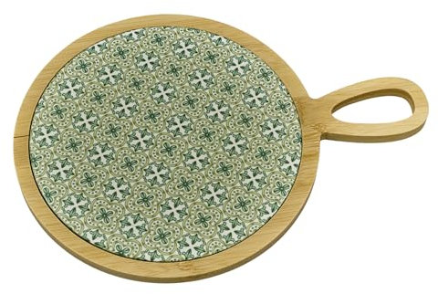 Doni Bomboniere Matrimonio Green Tagliere Tondo con Decorazaione Comunione Cresima Anniversari Idea Regalo in Ceramica Verde E Bianca Idee Complete Originali Economiche