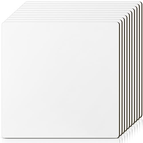 Landical 10 Stück 30,5 x 30,5 cm quadratische Sublimations-Hartfaserplatten Rohlinge MDF-Holzplatten Bulk MDF-Platte 0,3 cm dicke Sublimationsschneidebrett-Rohlinge für Heißpressmaschine,