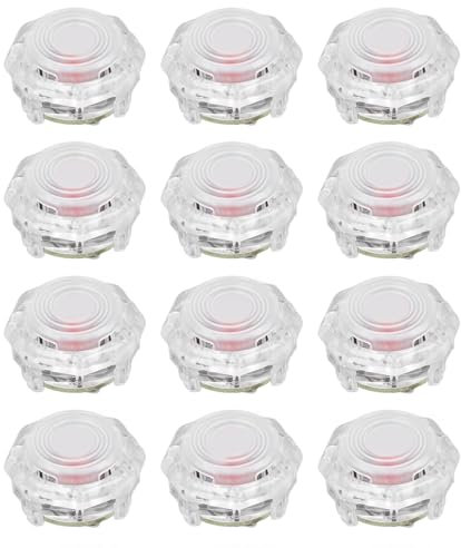 Elprico 12 Stück Joystick-Tasten, Joystick-Ersatztaste für Joystick-Spielekonsole, POM-roter Schalter, Mechanischer Druckknopf für Joystick (23.8MM #13)