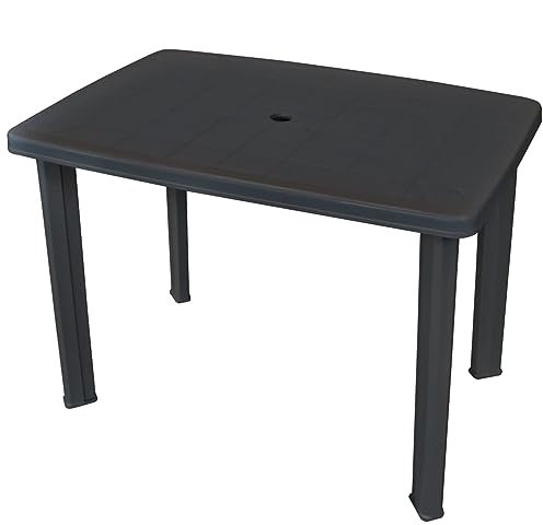 Iiaky Gartentisch Anthrazitgrau 101 x 68 x 72 cm Gartentisch Ausziehbar TerrassenmöBel Tisch Outdoor Balkontisch Garten MöBel DraußEn Kunststoff