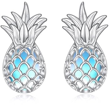 Ananas Ohrringe 925 Sterling Silber Ohrringe Tiere Schmuck Geschenke für Frauen Freund (F-Ananas)
