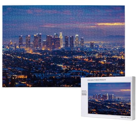 Los Angeles Skyline Printed Woodblock Puzzle - 1000 Teile (Boxed) Puzzle Education Game - Home Decoration Puzzle