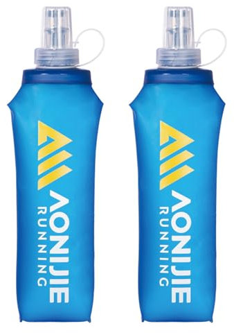 TRIWONDER Borraccia Morbida da Running, Soft Flask 250ml / 500ml Senza BPA, Borraccia Pieghevole per Trail Corsa Bici Palestra Hiking Trekking (#02 500 ml - 2 Borracce)