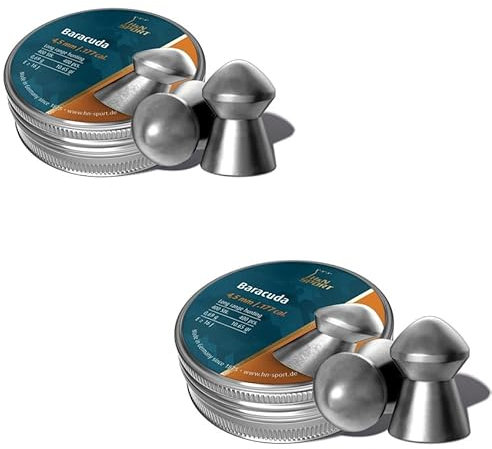 ECOMMUR H&N Barracuda Diábolo-Geschosse (6,35 mm) | Diabolos Kaliber .25 für Luftgewehre/Luftgewehre mit Druckluft [2 Schachteln]