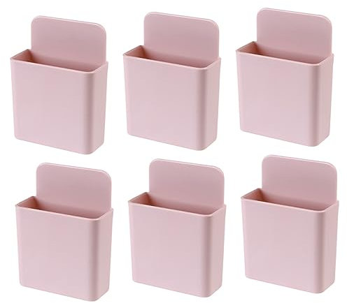 Veemoon 6pcs Wall Mounted Remote Control Holder and Phone Storage Organizer Design for Living Room and Bedroom Easy Installation Space-saving