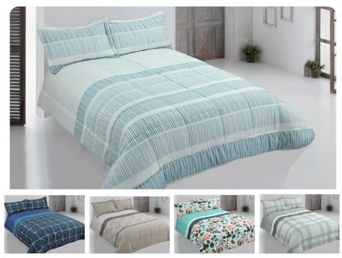 EDREDÓN Estampado Reversible - 105 cm., Verde-NAPOLES