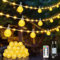 Ollny Lichterkette Außen 10M, IP67 Wasserdicht Lichterkette Strom mit Fernbedienung, 8 Modi Timer Dimmbar Warmweiß Lichterkette Outdoor für Garten Terrasse Balkon Hochzeit Party