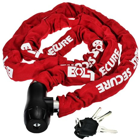 Bolt Motorbike Chain Lock 2m Heavy Duty Bike Lock Strong Alloy Steel High Security Anti Theft Motorcycle Chain Locks Perfect Choice for Bicycle Scooter Gate Safety