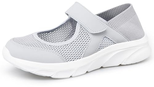 Hsyooes Sandales Femme Chaussures De Marche Réglable Respirante Sabots Mailles Basket Leger Été Pantoufle Confort Enceinte gris EU39=Étiquette:40