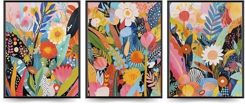 Linilioart Matisse 3er Set Bunte Leinwand Poster Wandkunst Poster für Wohnzimmer ohne Rahmen (40x50cm)