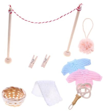 Veemoon 1 Set Miniatur -wäscheleinenzubehör Für Wohnkultur Winziges Wäscheleinenmodell Für Innen- Und Außenpuppenhaus -waschküche