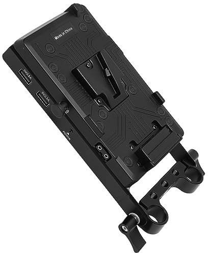 Joyance Adaptador de placa de batería V Lock, fuente de alimentación con salida D TAP para videocámara y monitor BMPCC 4K 6K, placa de batería con bloqueo de montaje en V, diseño resistente